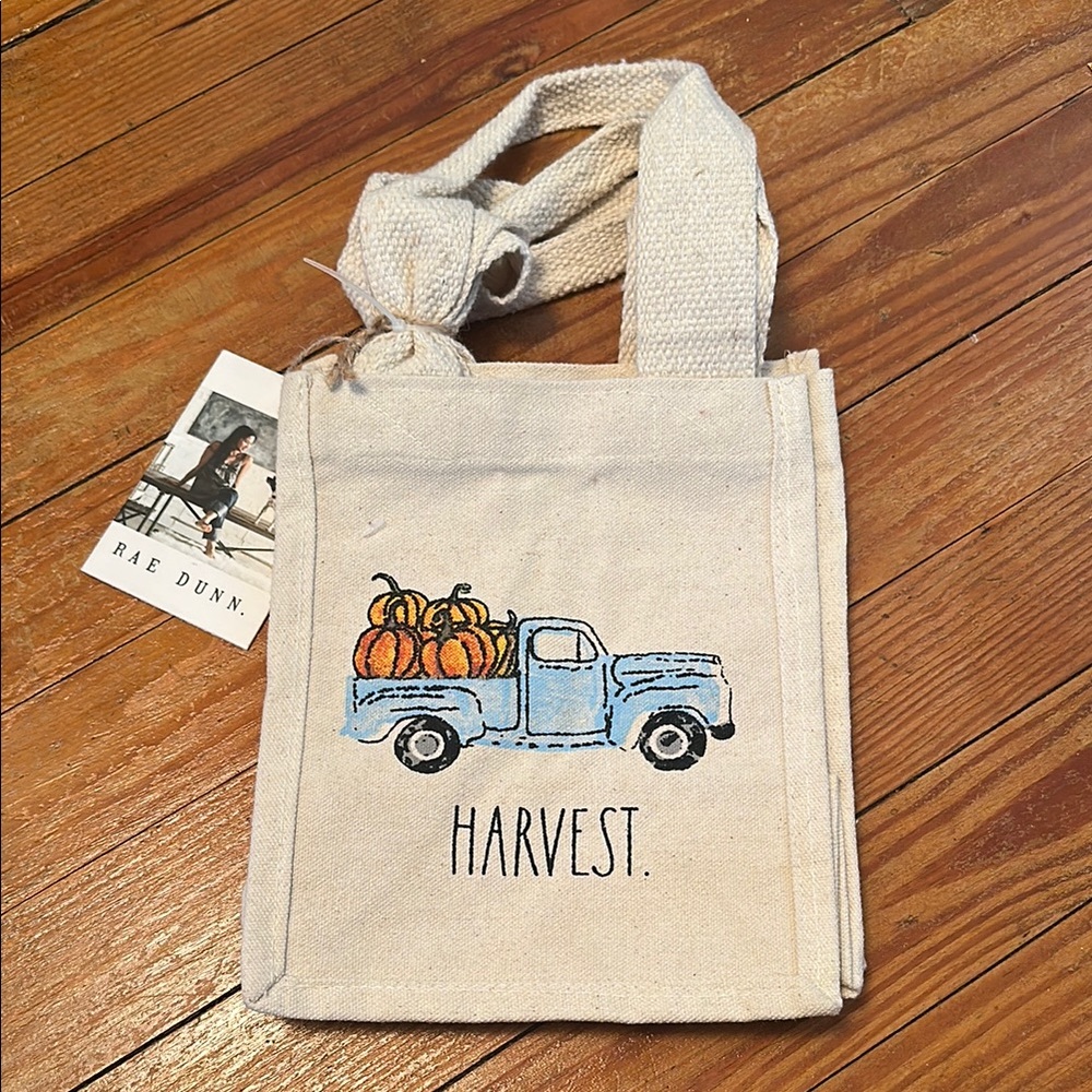 Rae Dunn Two Small Harvest Canvas Totes